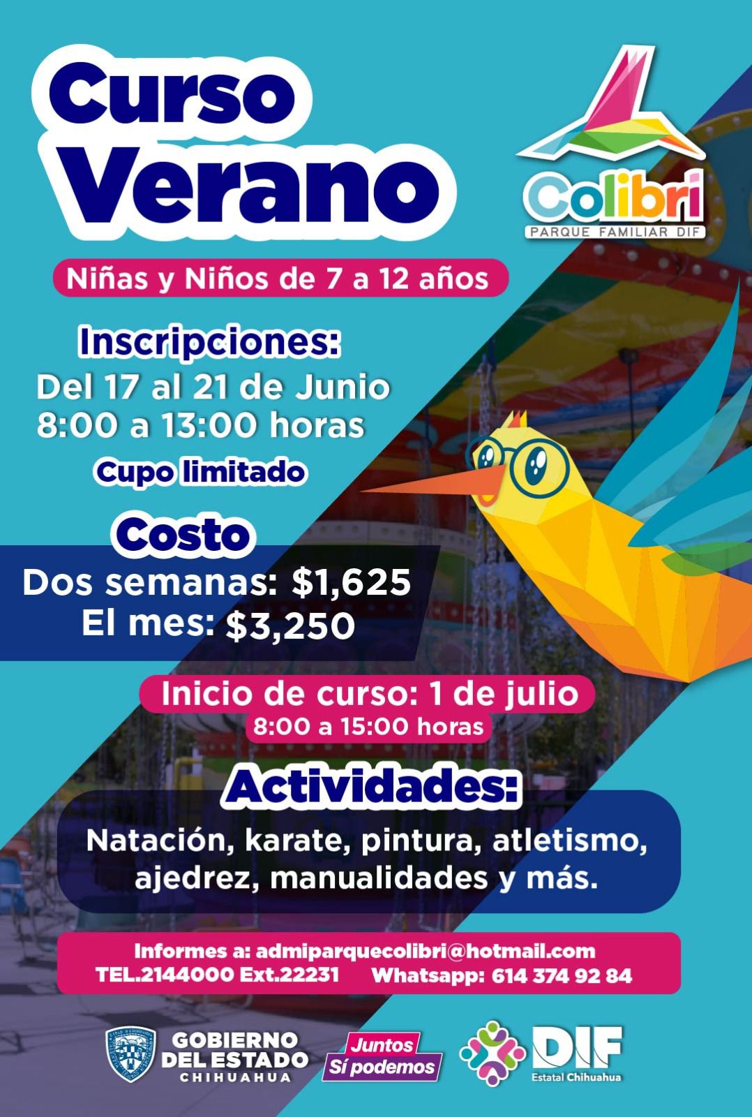 Invita DIF Estatal a cursos de verano en el parque El Colibrí – Al Contacto