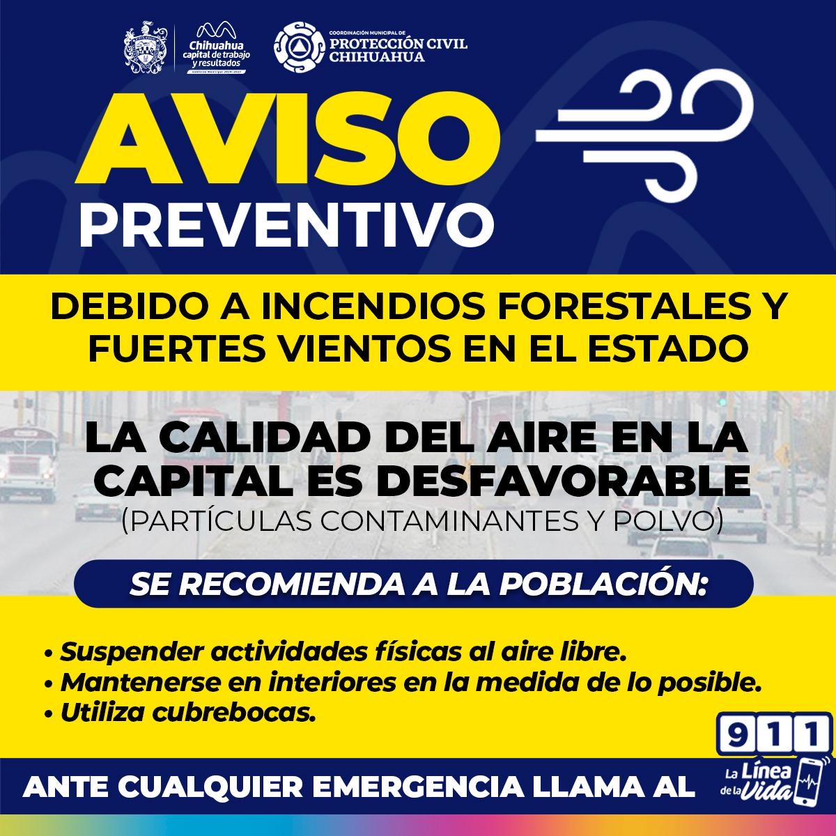 Alerta Protección Civil Municipal por mala calidad de aire en la ciudad ...