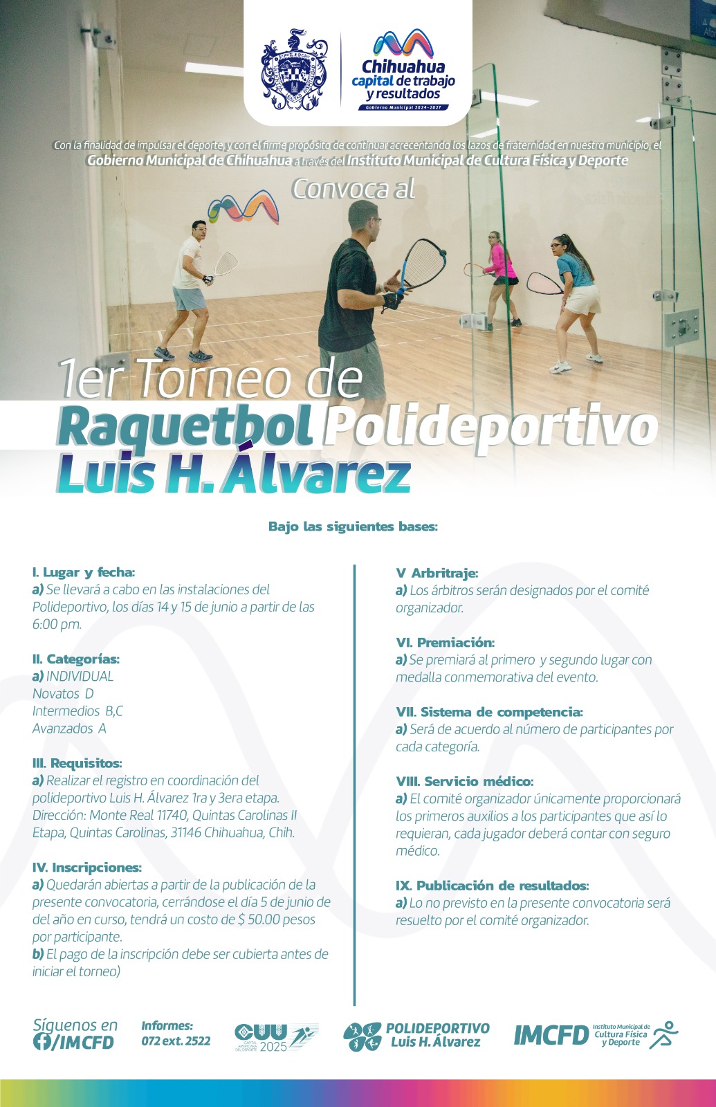 Lanza Municipio convocatoria para el primer torneo de ráquetbol en el ...